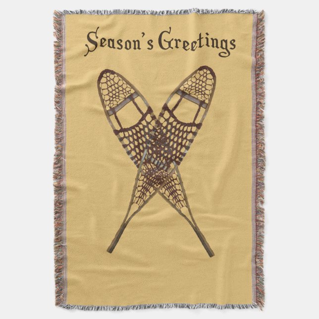 Snowshoes Throw Blanket (Front Vertical)