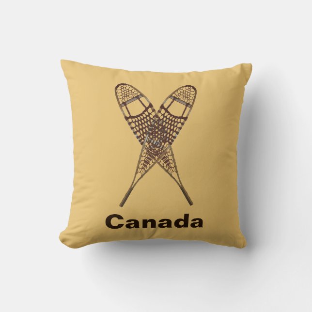 Snowshoes Throw Pillow (Front)