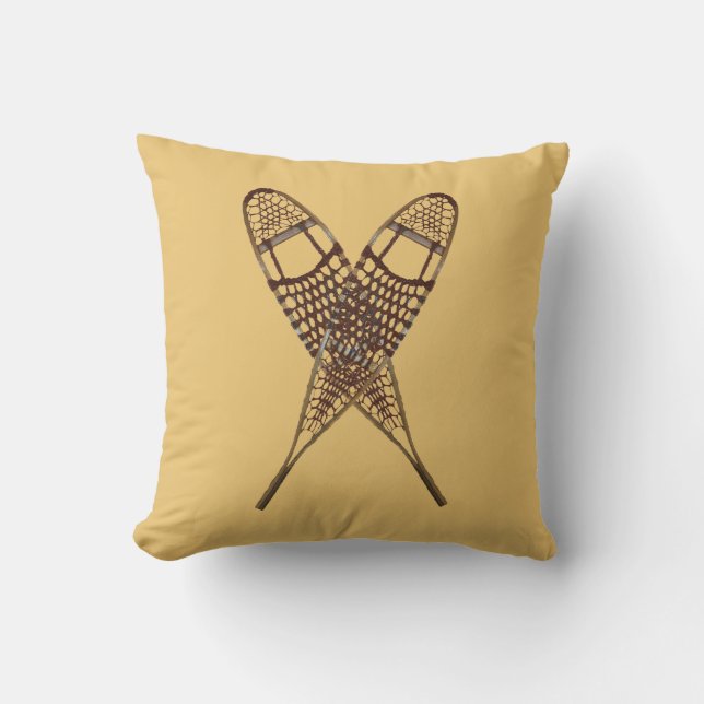 Snowshoes Throw Pillow (Front)
