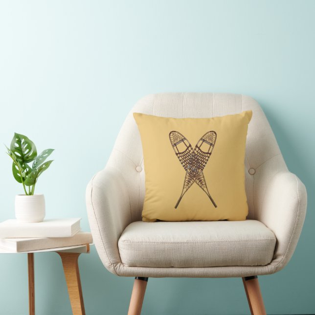 Snowshoes Throw Pillow (Chair)