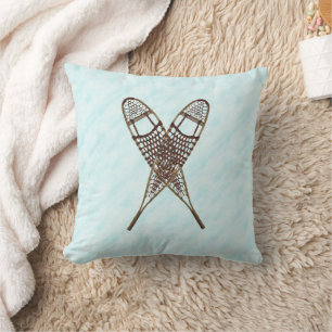 Snowshoes Throw Pillow