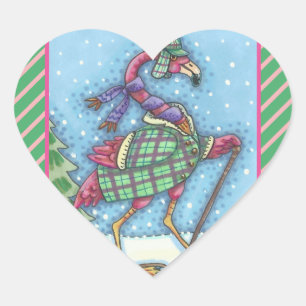 SNOWSHOOTS D'HIVER STICKERS FLAMANT ROSE ROSE Tige