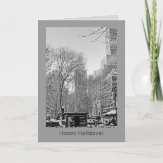 Snowstorm in Manhattan Holiday Template Card