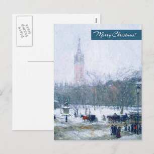 Snowstorm, Madison Square. Christmas Postcard