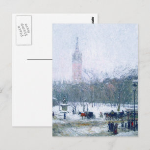 Snowstorm, Madison Square. Fine Art Christmas  Postcard