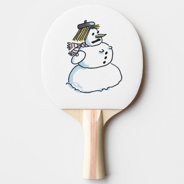 Snowwoman ping pong paddle (Front)
