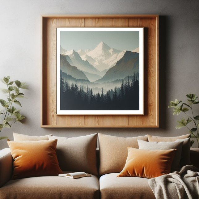 Snowy Alpine Serenity Vintage Art Poster (Creator Uploaded)