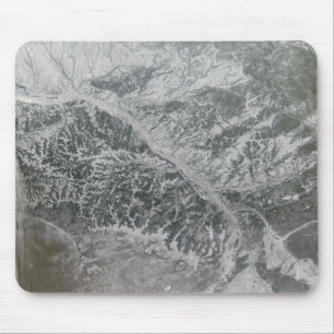 Snowy and hazy central Russia showing the Ob Ri Mouse Pad