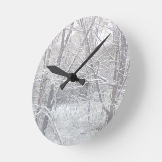 Snowy background Acrylic Wall Clock