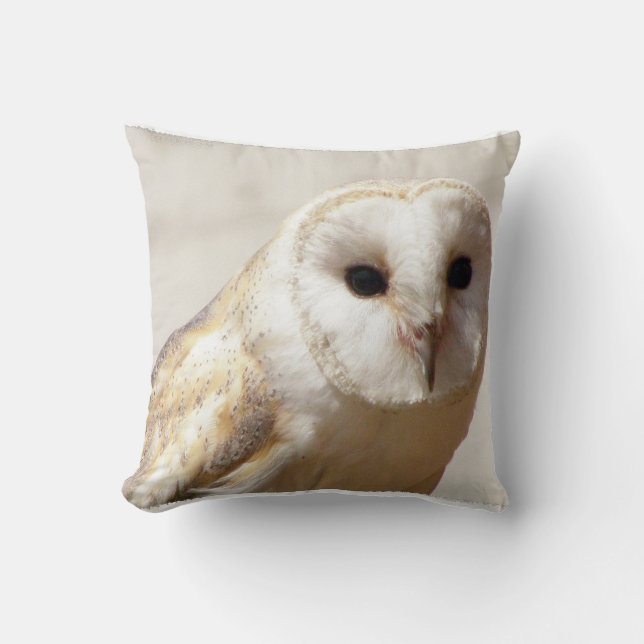 Snowy Barn Owl  Pillow (Front)