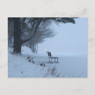 Snowy Bench Postcard