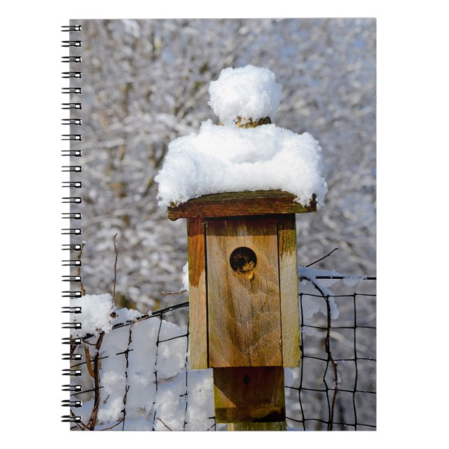 Snowy Birdhouse Notebook (Front)