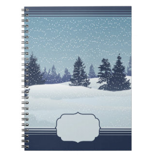 Snowy Blue Landscape Notebook