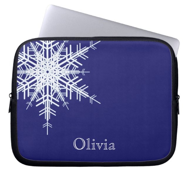 Snowy Blue Laptop Sleeve (Front)