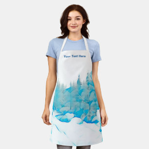 Snowy Blue Trees Apron