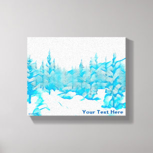 Snowy Blue Trees Canvas Print