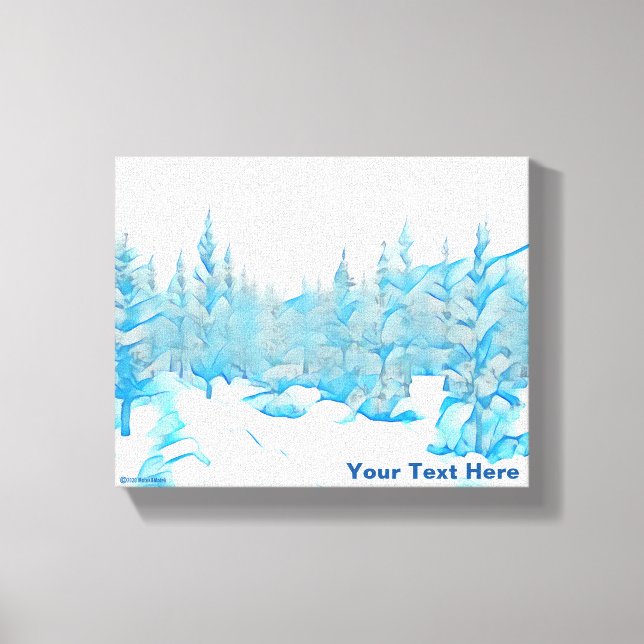 Snowy Blue Trees Canvas Print (Front)