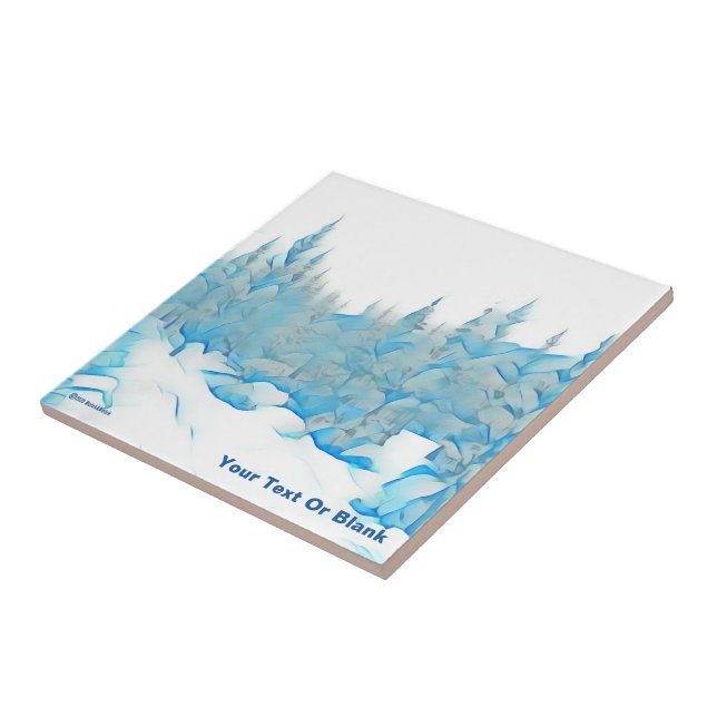 Snowy Blue Trees Tile (Side)