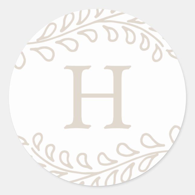 Snowy Branches Collection Classic Round Sticker (Front)