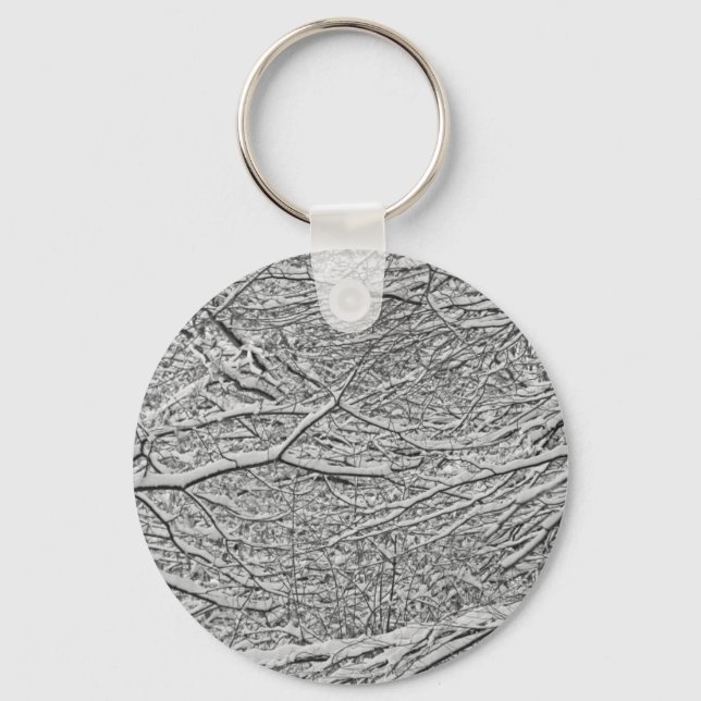 Snowy Branches Keychain (Front)