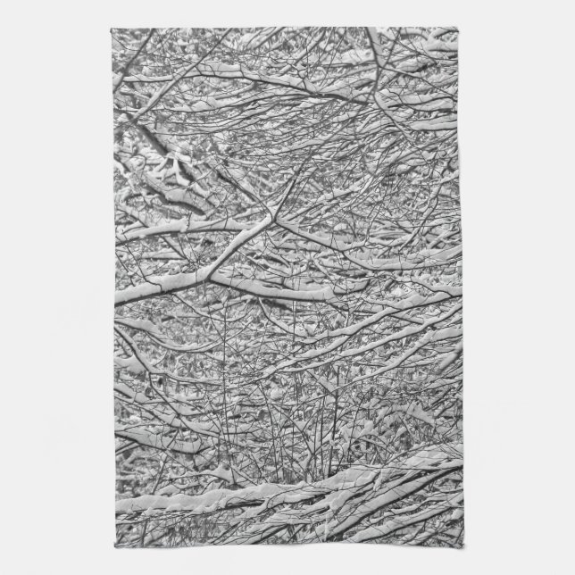 Snowy Branches Kitchen Towel (Vertical)