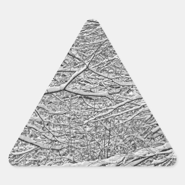 Snowy Branches Triangle Sticker (Front)