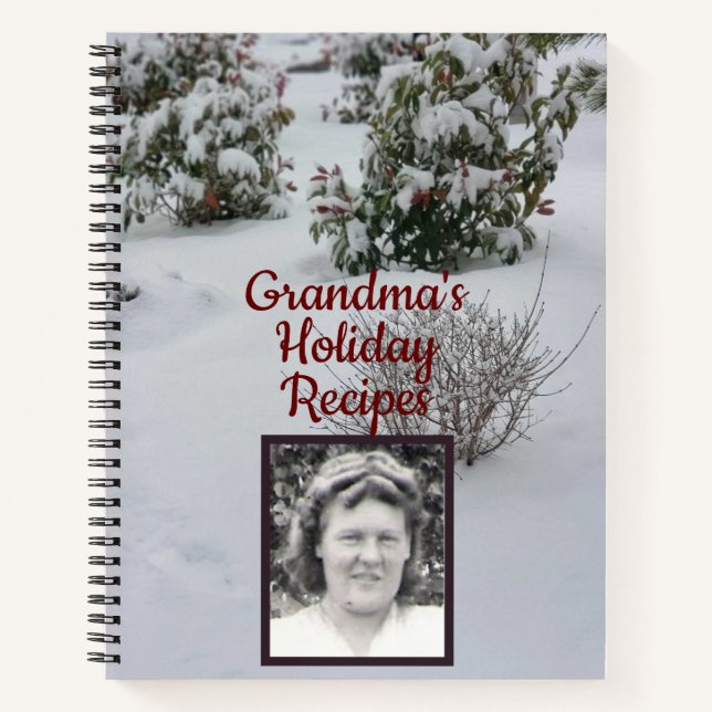 Snowy Bushes Photo Livre de recettes de vacances d (Devant)