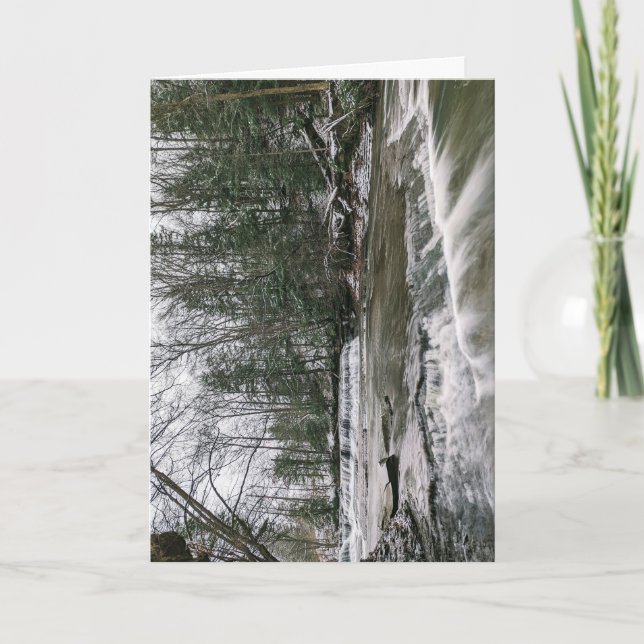 Snowy Cascades Holiday Card (Front)