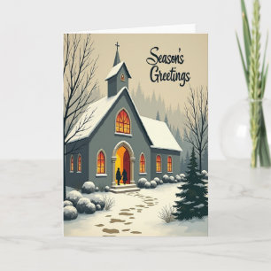 Snowy Christmas Church Card