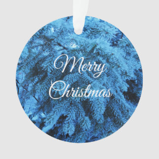 Snowy Christmas Forest Spruce  Ornament