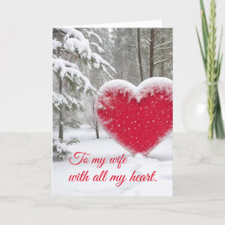 Snowy Christmas Heart Holiday Card