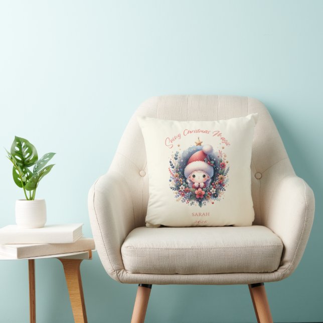 Snowy Christmas Magic  Throw Pillow (Chair)