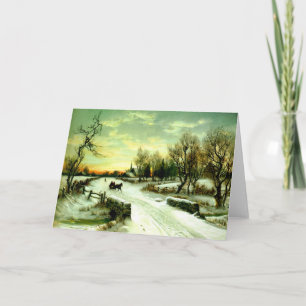 Snowy Christmas morning Holiday Card