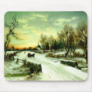 Snowy Christmas morning Mouse Pad
