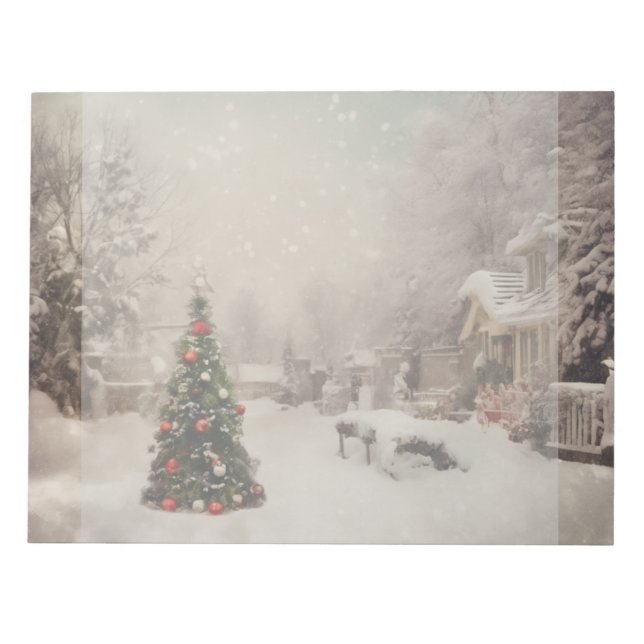Snowy Christmas Morning Notepad (Front)