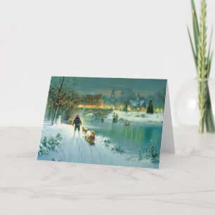 Snowy Christmas Scene Holiday Card