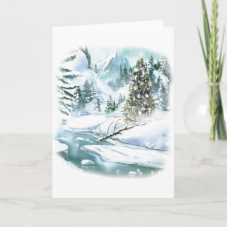 Snowy Christmas Scene Holiday Card