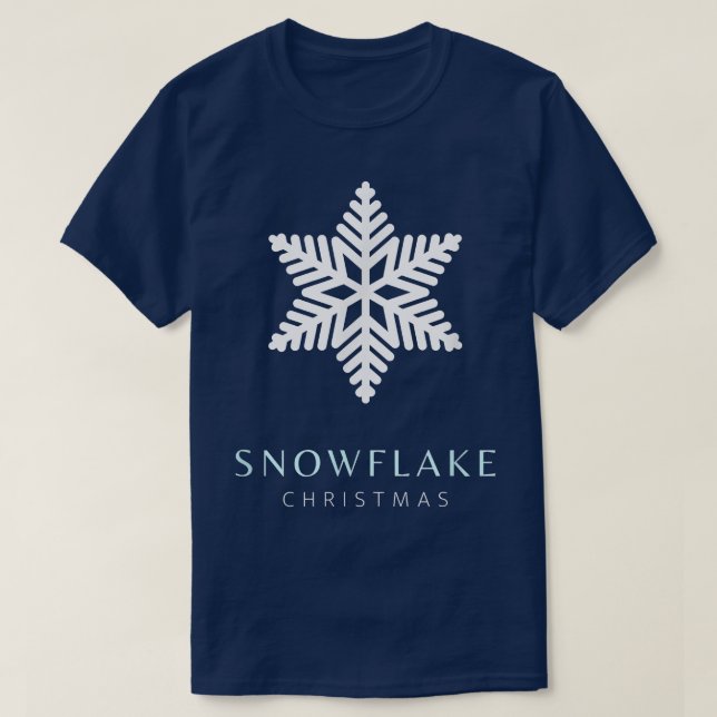 Snowy Christmas Snowflake Cute Merry Christmas Hap T-Shirt (Design Front)