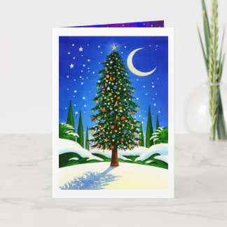 Snowy Christmas Tree Holiday Card