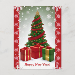 ❄️ Snowy Christmas Tree Winter Wonderland Postcard