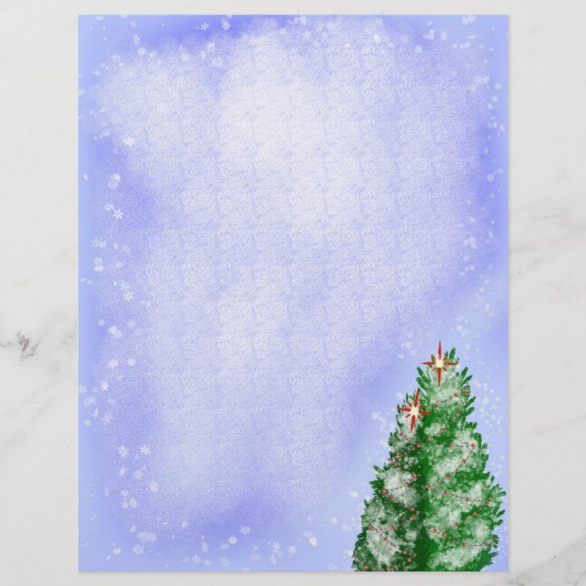 Snowy Christmas Trees Letterhead (Front)