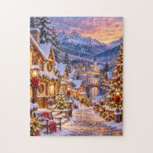 Snowy Christmas Village 252 Piece Jigsaw Puzzle