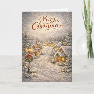 Snowy Christmas Village Holiday Card
