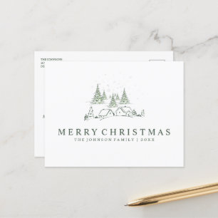 Snowy Christmas Village Holiday Postcard