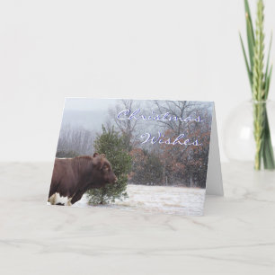 Snowy Christmas Wishes-customize Holiday Card