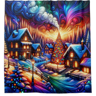 “Snowy Christmas Wonderland - Vibrant Holiday Art”