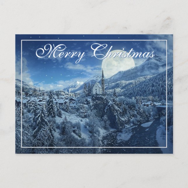 Snowy Church Scene Christmas Cards (Front)