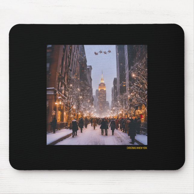 Snowy City Christmas Scene  Mouse Pad (Front)