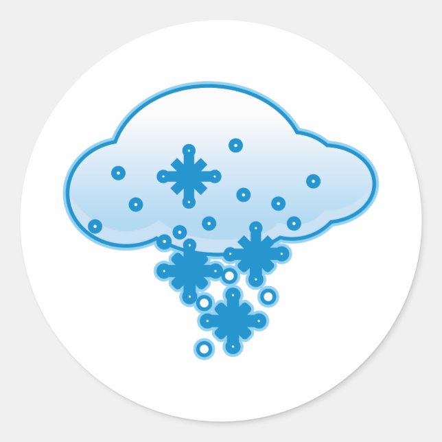 Snowy Classic Round Sticker (Front)