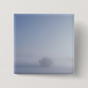 Snowy cold winter landscape 2 inch square button